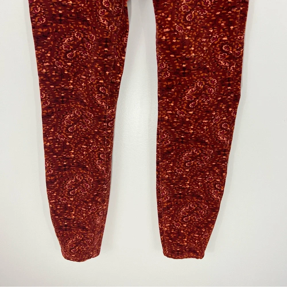 Anthropologie Pilcro High Rise Skinny Corduroy Pants in Orange Motif - Picture 4 of 9
